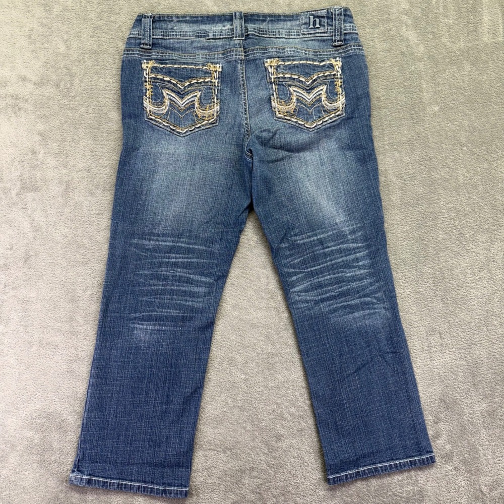Hydraulic‎ Womens Blue Denim Cropped Jeans Distressed Medium Wash Size 7 / 8